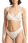 Hanky Panky Wedding Night Thong And Bralette Box Set In Light Ivory