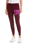 Freecity Logo Cotton Sweatpants In Deep Love