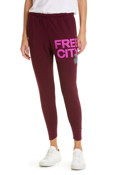 Freecity Logo Cotton Sweatpants In Deep Love