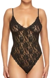 Hanky Panky Signature Lace Thong Back Bodysuit In Black