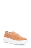 Bos. & Co. Frisco Platform Loafer In Peach Kid Suede