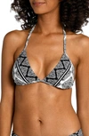 La Blanca Oasis Triangle Bikini Top In Black/ White