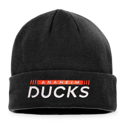 Fanatics Branded Black Anaheim Ducks Authentic Pro Rink Cuffed Knit Hat
