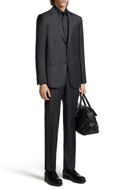 Zegna Men's Trofeo Milano Two-piece Wool Suit In Dark Grey