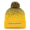 Fanatics Branded Gold Nashville Predators Iconic Gradient Cuffed Knit Hat With Pom In Gold