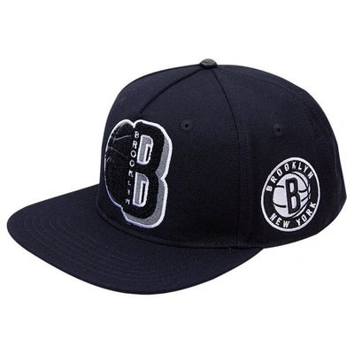 Pro Standard Black Brooklyn Nets Mashup Logos Snapback Hat