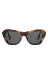 Fendi Ff Nylon Cat-eye Sunglasses In Blonde Havana / Smoke