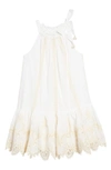 Zimmermann Clover Lace-trimmed Cotton Dress In Ivory