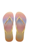 Havaianas Slim Gradient Sunset Flip Flops In Lemon Yellow