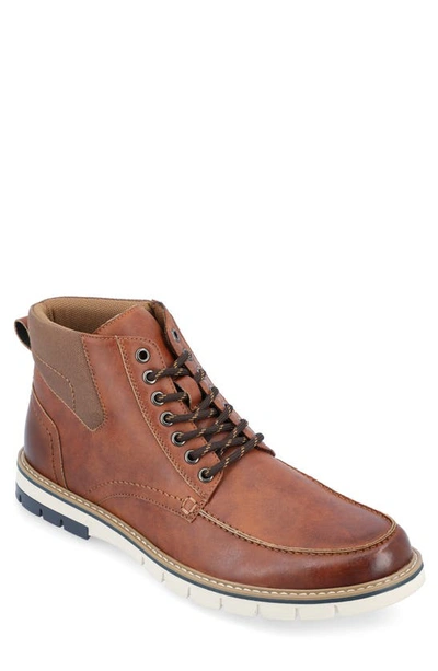 Vance Co. Mens Dalvin Flat Heel Lace-up Boots In Brown