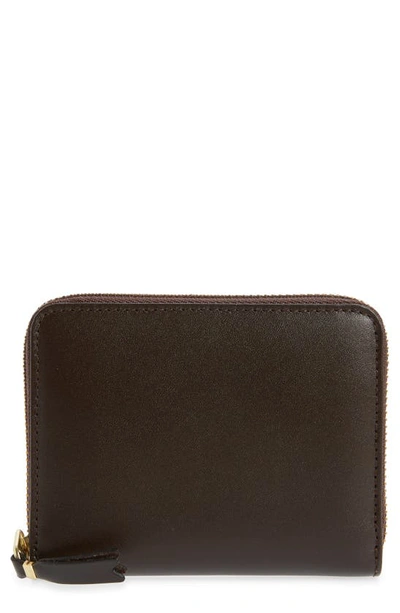 Comme Des Garçons Classic Leather Zip Accordion Wallet In Brown