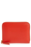 Comme Des Garçons Classic Leather Zip Accordion Wallet In Orange