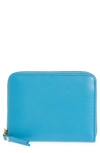 Comme Des Garçons Classic Leather Zip Accordion Wallet In Blue