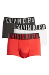 Calvin Klein Assorted 3-pack Intense Power Micro Low Rise Trunks In Black Silver Haze