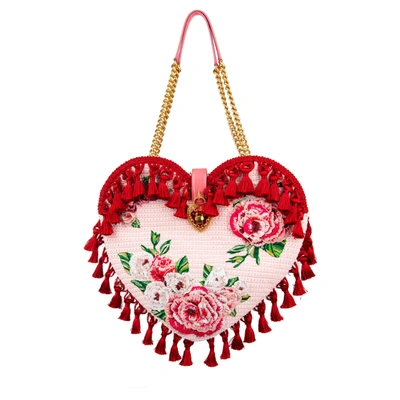 Dolce & Gabbana My Heart Crochet Bag In Pink