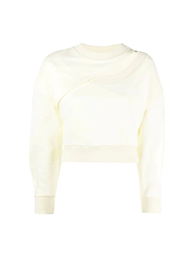 Alexander Mcqueen Logo-embroidered Cut-out Sweatshirt In White