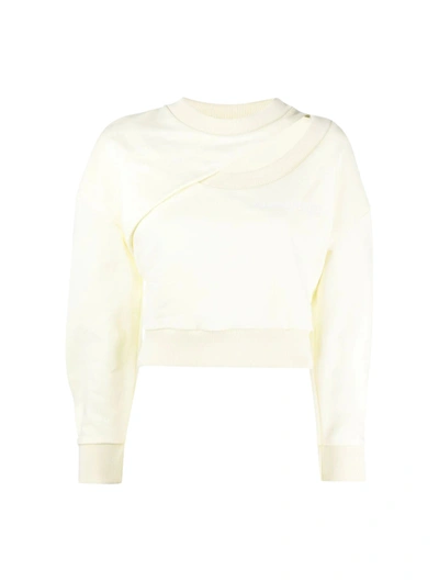 Alexander Mcqueen Logo-embroidered Cut-out Sweatshirt In Yellow