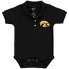 LITTLE KING INFANT BLACK IOWA HAWKEYES POLO BODYSUIT