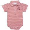 Garb Infant Boys And Girls Scarlet, White Ohio State Buckeyes Carson Striped Short Sleeve Bodysuit In Red