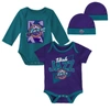 Mitchell & Ness Infant Boys And Girls  Purple, Teal Utah Jazz Hardwood Classics Bodysuits And Cuffed In Purple