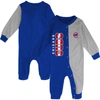Outerstuff Infant Boys And Girls Royal, Heather Gray Chicago Cubs Halftime Sleeper In Royal