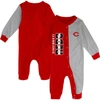 Outerstuff Infant Boys And Girls Red And Heather Gray Cincinnati Reds Halftime Sleeper In Red