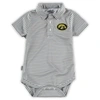 Garb Infant  Charcoal Iowa Hawkeyes Carson Striped Polo Bodysuit In Charcoal
