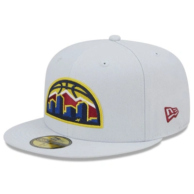 New Era Men's  White Denver Nuggets 2022/23 City Edition Alternate Logo 59fifty Fitted Hat