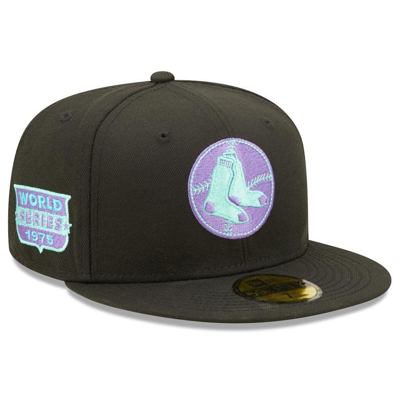 New Era Black Boston Red Sox Alternate Logo Black Light 59fifty Fitted Hat