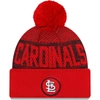 New Era Red St. Louis Cardinals Authentic Collection Sport Cuffed Knit Hat With Pom In Red