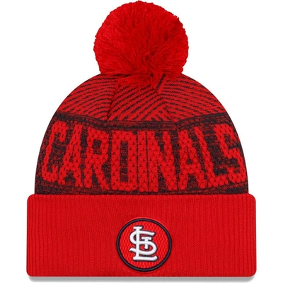 New Era Red St. Louis Cardinals Authentic Collection Sport Cuffed Knit Hat With Pom