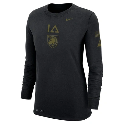 NIKE NIKE BLACK ARMY BLACK KNIGHTS 1ST ARMORED DIVISION OLD IRONSIDES OPERATION TORCH LONG SLEEVE T-SHIRT