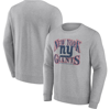 Fanatics Branded Heathered Charcoal New York Giants Playability Pullover Sweatshirt In Heather Gray