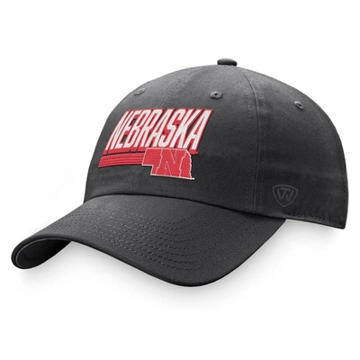 Top Of The World Charcoal Nebraska Huskers Slice Adjustable Hat