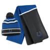 Wear By Erin Andrews Royal Indianapolis Colts Colorblock Cuffed Knit Hat With Pom And Scarf Set In Royal
