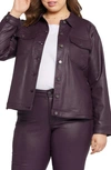 Nydj Coated Stretch Denim Jacket In Eggplant Coated