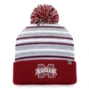 Top Of The World Maroon Mississippi State Bulldogs Dash Cuffed Knit Hat With Pom In Maroon