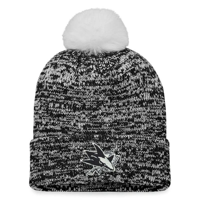 Fanatics Branded Black San Jose Sharks Glimmer Cuffed Knit Hat With Pom