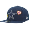 New Era Navy Dallas Cowboys Chain Stitch Heart 59fifty Fitted Hat In Navy