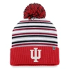 TOP OF THE WORLD TOP OF THE WORLD  CRIMSON INDIANA HOOSIERS DASH CUFFED KNIT HAT WITH POM