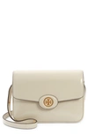 Tory Burch Robinson Spazzolato Shoulder Bag In White