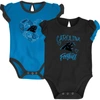 OUTERSTUFF NEWBORN & INFANT BLACK/BLUE CAROLINA PANTHERS TOO MUCH LOVE TWO-PIECE BODYSUIT SET