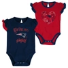 OUTERSTUFF NEWBORN & INFANT NAVY/RED NEW ENGLAND PATRIOTS TOO MUCH LOVE TWO-PIECE BODYSUIT SET