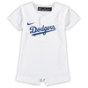 NIKE NEWBORN & INFANT NIKE WHITE LOS ANGELES DODGERS OFFICIAL JERSEY ROMPER