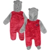 OUTERSTUFF NEWBORN & INFANT RED WASHINGTON CAPITALS GAME NAP TEDDY FLEECE BUNTING FULL-ZIP SLEEPER