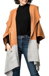 Gibsonlook Double Knit Cape In Heather Grey Hazelnut