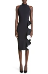 Chiara Boni La Petite Robe Asiliah Ruffle Sheath Dress In Black/white