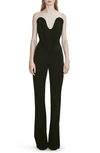 Et Ochs Gabriel Strapless Gathered Glossed-jersey Jumpsuit In Black