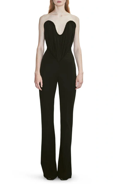 Et Ochs Gabriel Strapless Plunge Corset Jumpsuit In Black