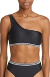 Lemlem Lena One-shoulder Bikini Top In Black